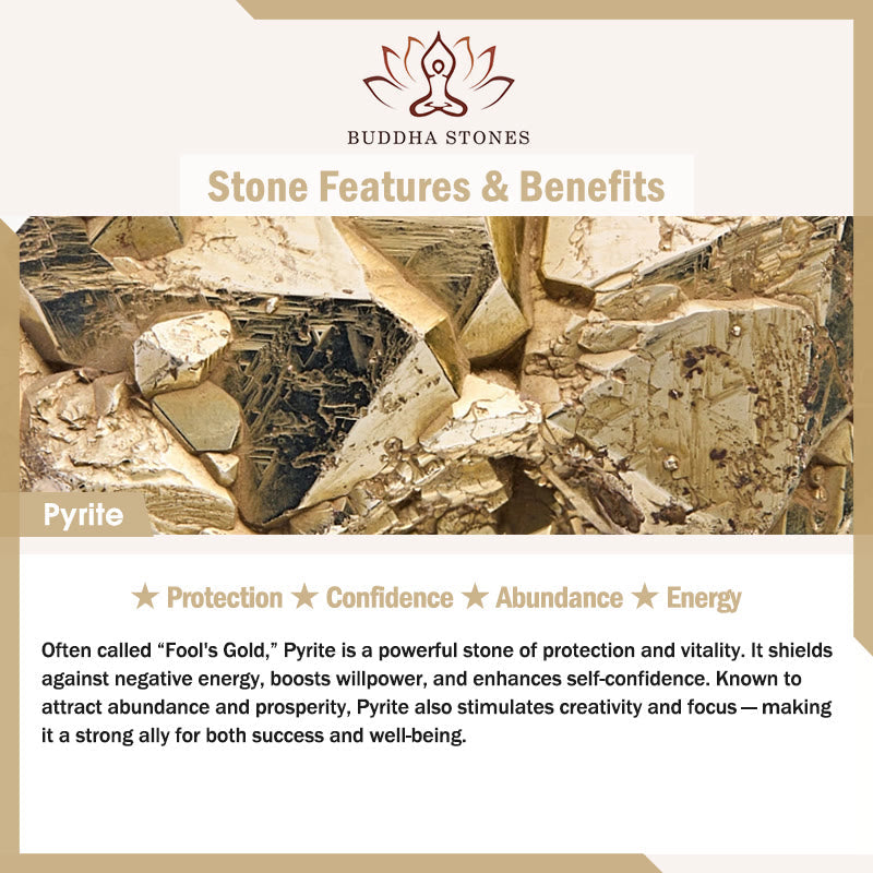 Fortune Jewel Pyrite Round Beads Confidence Abundance Bracelet - Fortune Jewel