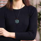 Fortune Jewel Peach Blossom Jade Prosperity Necklace Pendants - Fortune Jewel
