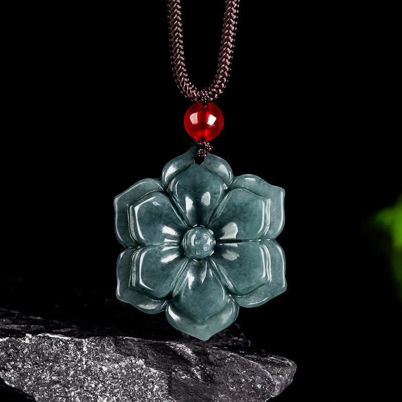Fortune Jewel Peach Blossom Jade Prosperity Necklace Pendants - Fortune Jewel