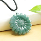 Fortune Jewel Sunflower Jade Abundance Necklace Pendants - Fortune Jewel