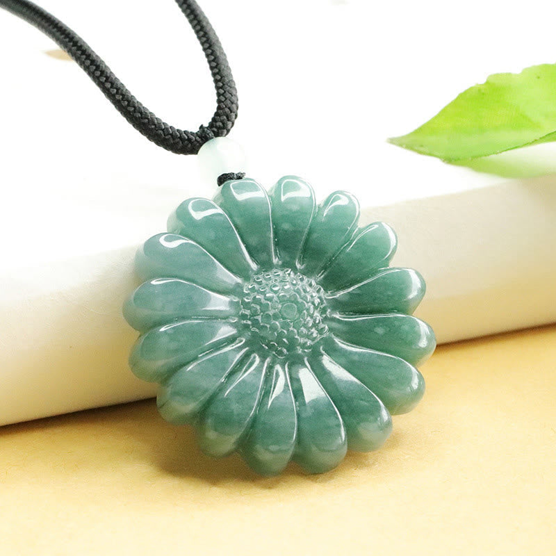 Fortune Jewel Sunflower Jade Abundance Necklace Pendants - Fortune Jewel