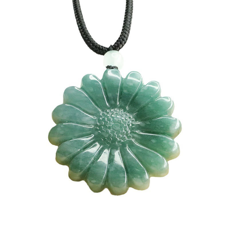 Fortune Jewel Sunflower Jade Abundance Necklace Pendants - Fortune Jewel