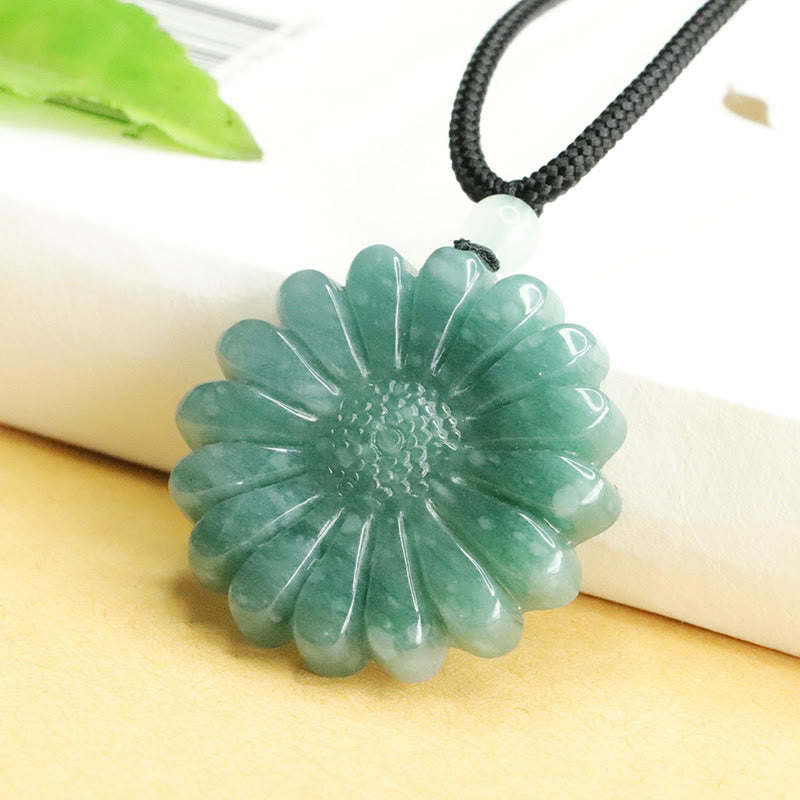 Fortune Jewel Sunflower Jade Abundance Necklace Pendants - Fortune Jewel