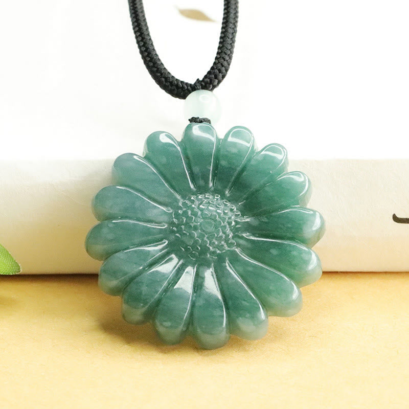 Fortune Jewel Sunflower Jade Abundance Necklace Pendants - Fortune Jewel