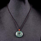 Fortune Jewel Mountain Ghosts Spend Money Peace Buckle Jade Luck Necklace Pendant - Fortune Jewel