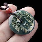 Fortune Jewel Mountain Ghosts Spend Money Peace Buckle Jade Luck Necklace Pendant - Fortune Jewel