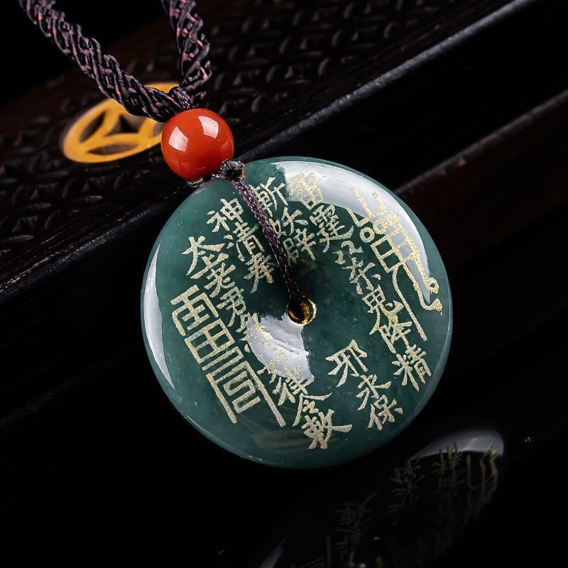 Fortune Jewel Mountain Ghosts Spend Money Peace Buckle Jade Luck Necklace Pendant - Fortune Jewel
