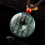Fortune Jewel Mountain Ghosts Spend Money Peace Buckle Jade Luck Necklace Pendant - Fortune Jewel