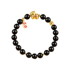 Fortune Jewel Year Of The Horse Black Obsidian Strength Bracelet - Fortune Jewel