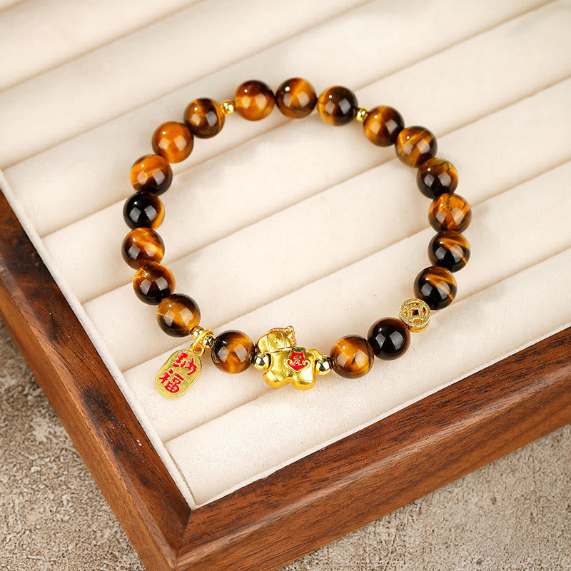 Fortune Jewel Year Of The Horse Tiger Eye Courage Bracelet - Fortune Jewel
