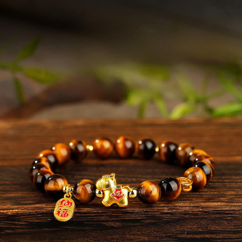 Fortune Jewel Year Of The Horse Tiger Eye Courage Bracelet - Fortune Jewel