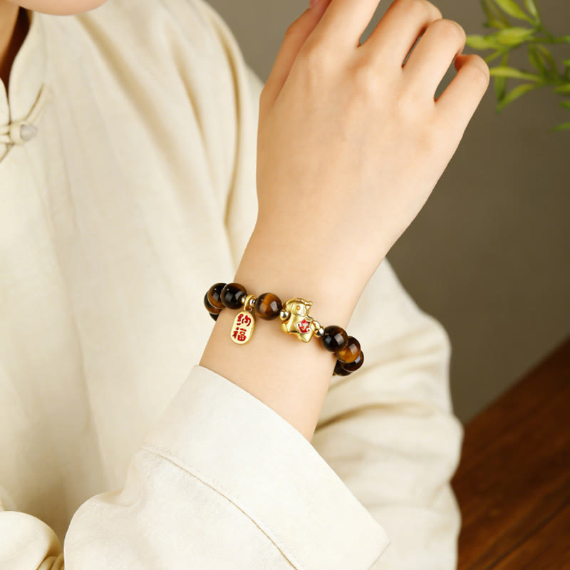 Fortune Jewel Year Of The Horse Tiger Eye Courage Bracelet - Fortune Jewel