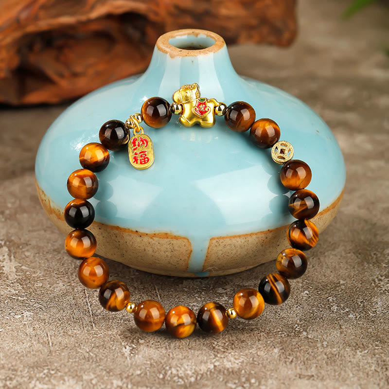 Fortune Jewel Year Of The Horse Tiger Eye Courage Bracelet - Fortune Jewel