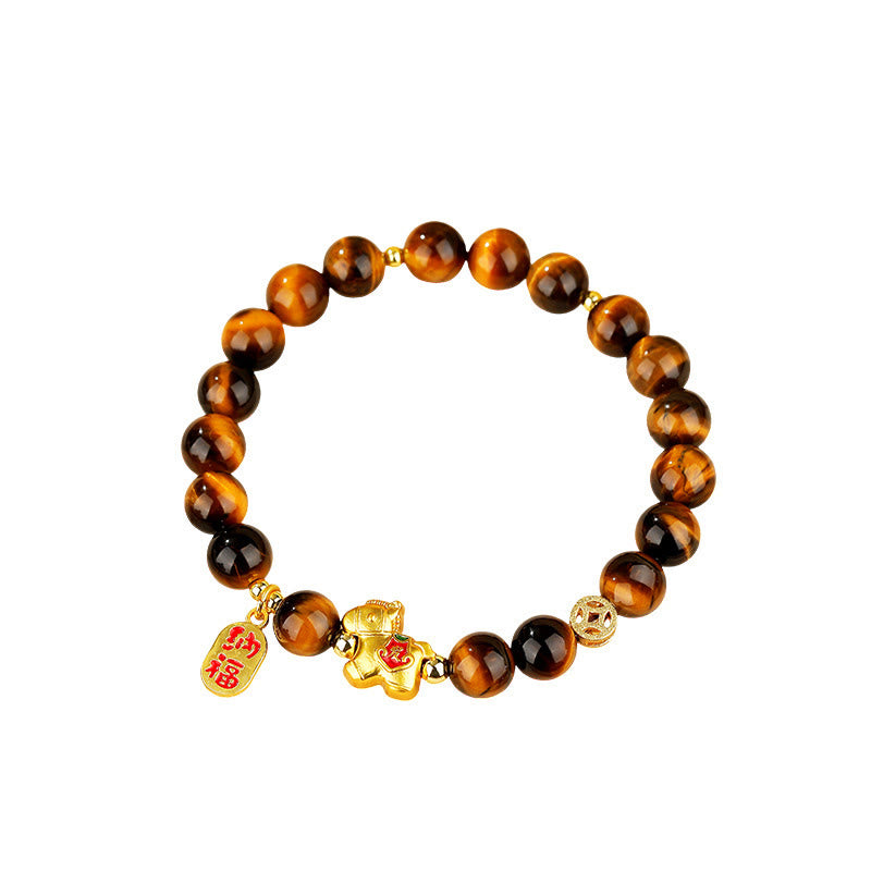 Fortune Jewel Year Of The Horse Tiger Eye Courage Bracelet - Fortune Jewel