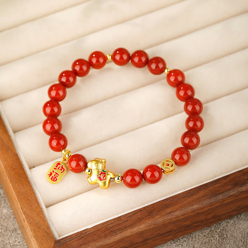 Fortune Jewel Year Of The Horse South Red Agate Success Bracelet - Fortune Jewel