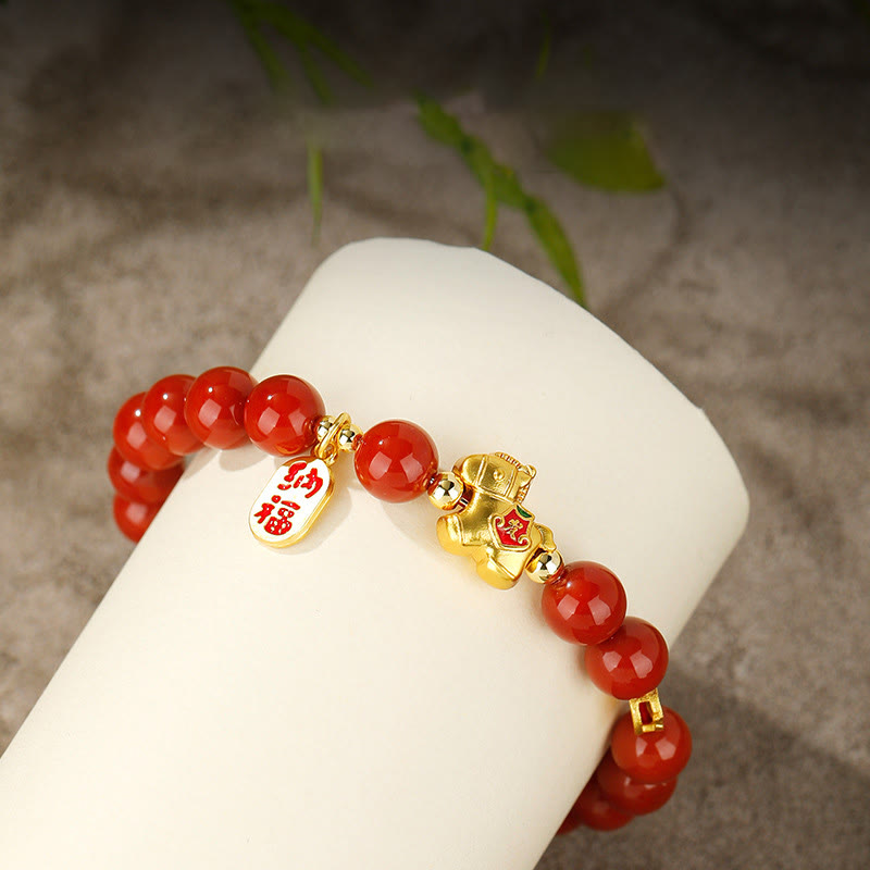 Fortune Jewel Year Of The Horse South Red Agate Success Bracelet - Fortune Jewel