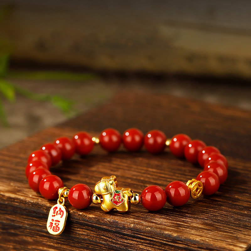 Fortune Jewel Year Of The Horse South Red Agate Success Bracelet - Fortune Jewel