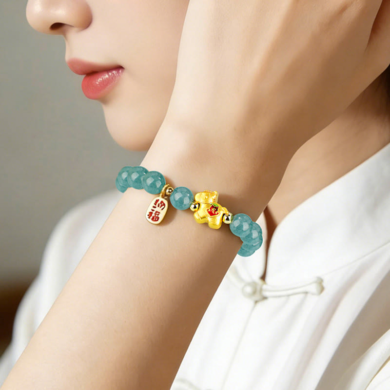 Fortune Jewel Year Of The Horse Jade Prosperity Abundance Bracelet - Fortune Jewel