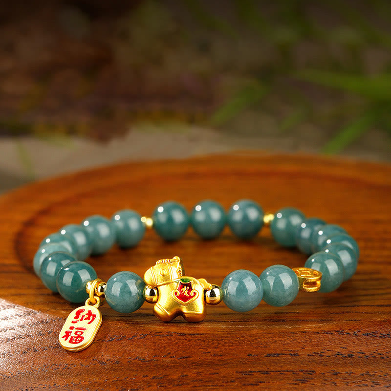 Fortune Jewel Year Of The Horse Jade Prosperity Abundance Bracelet - Fortune Jewel