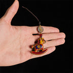 Fortune Jewel Year of the Horse Rainbow Eucalyptus Small Leaf Red Sandalwood Linden Wood Ebony Carved Positive Key Chain - Fortune Jewel