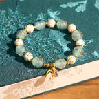 Fortune Jewel Blue Liuli Glass Blessings Bracelet - Fortune Jewel
