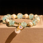 Fortune Jewel Blue Liuli Glass Blessings Bracelet - Fortune Jewel