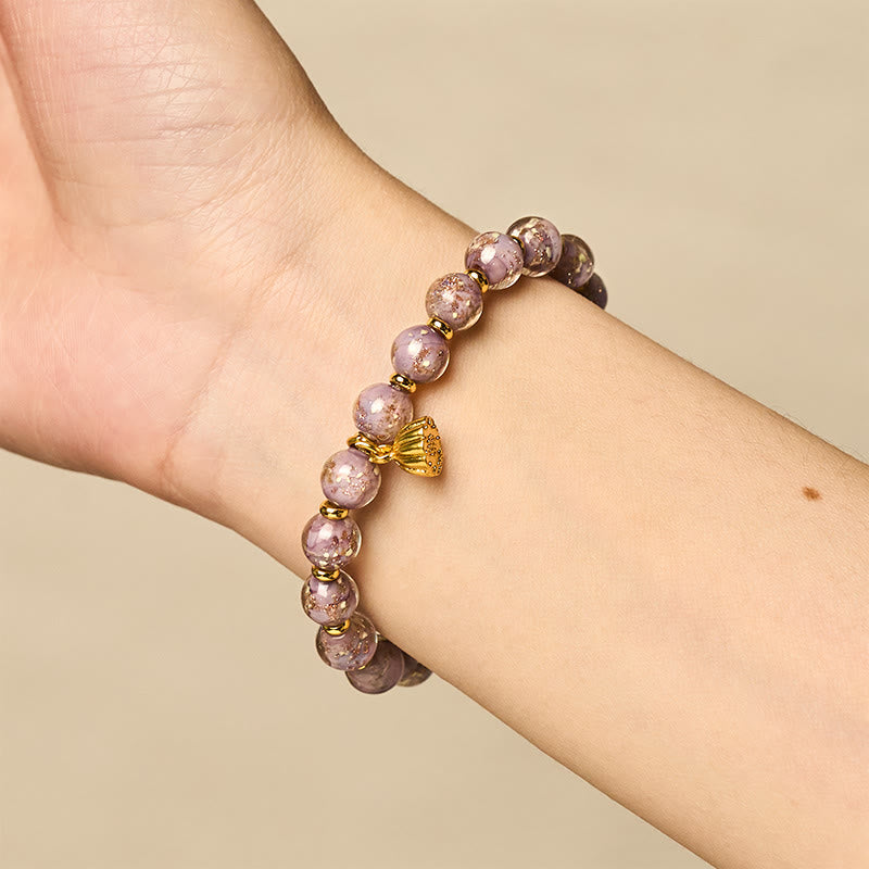 Fortune Jewel Purple Liuli Glass Luck Bracelet - Fortune Jewel