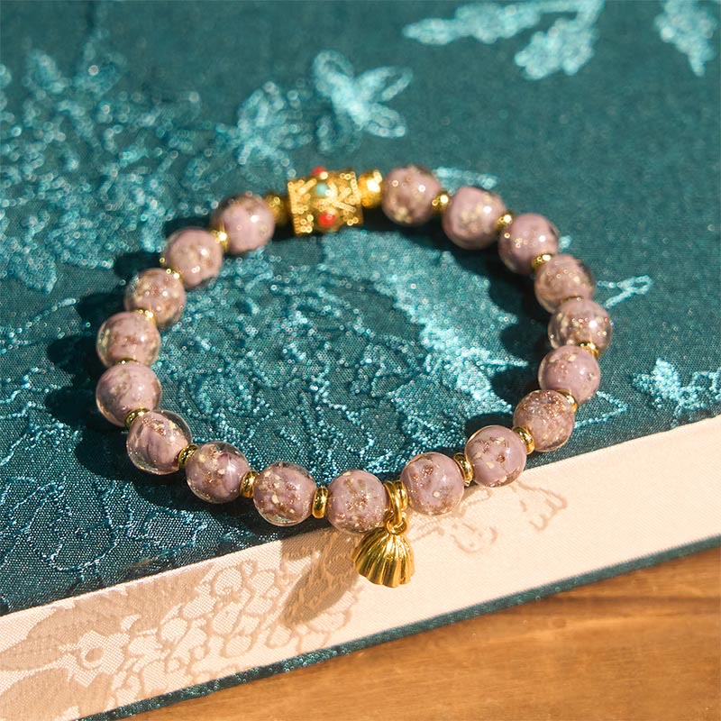 Fortune Jewel Purple Liuli Glass Luck Bracelet - Fortune Jewel