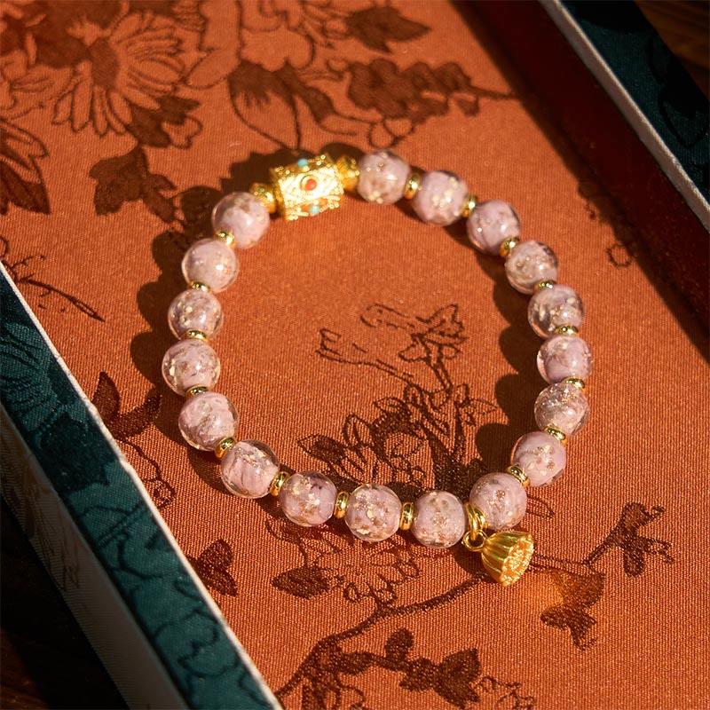 Fortune Jewel Purple Liuli Glass Luck Bracelet - Fortune Jewel