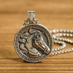 Fortune Jewel Year Of The Horse Titanium Steel Balance Necklace Pendants - Fortune Jewel