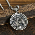 Fortune Jewel Year Of The Horse Titanium Steel Balance Necklace Pendants - Fortune Jewel