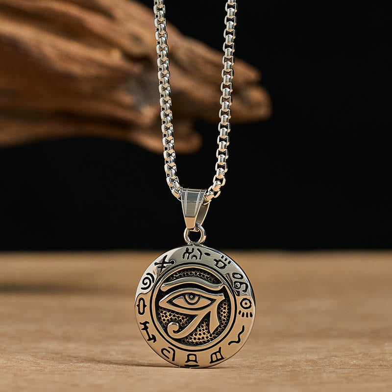 Fortune Jewel Titanium Steel Evil Eye Balance Necklace Pendants - Fortune Jewel