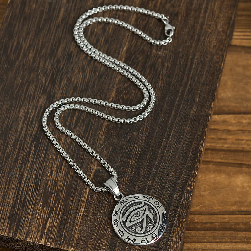 Fortune Jewel Titanium Steel Evil Eye Balance Necklace Pendants - Fortune Jewel
