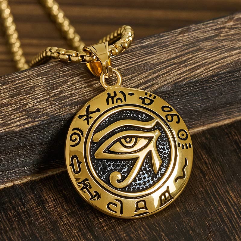 Fortune Jewel Titanium Steel Evil Eye Balance Necklace Pendants - Fortune Jewel