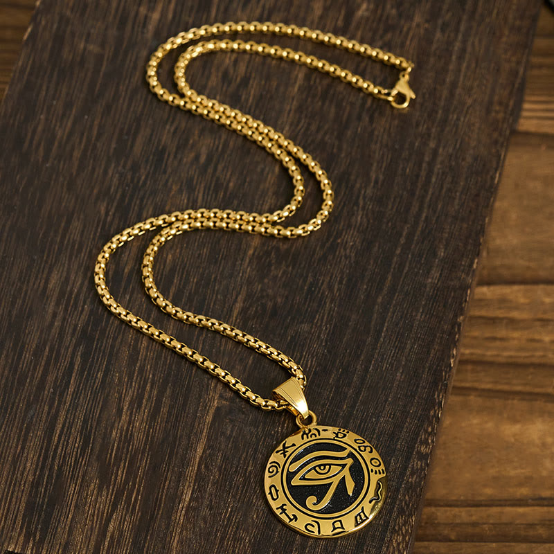 Fortune Jewel Titanium Steel Evil Eye Balance Necklace Pendants - Fortune Jewel