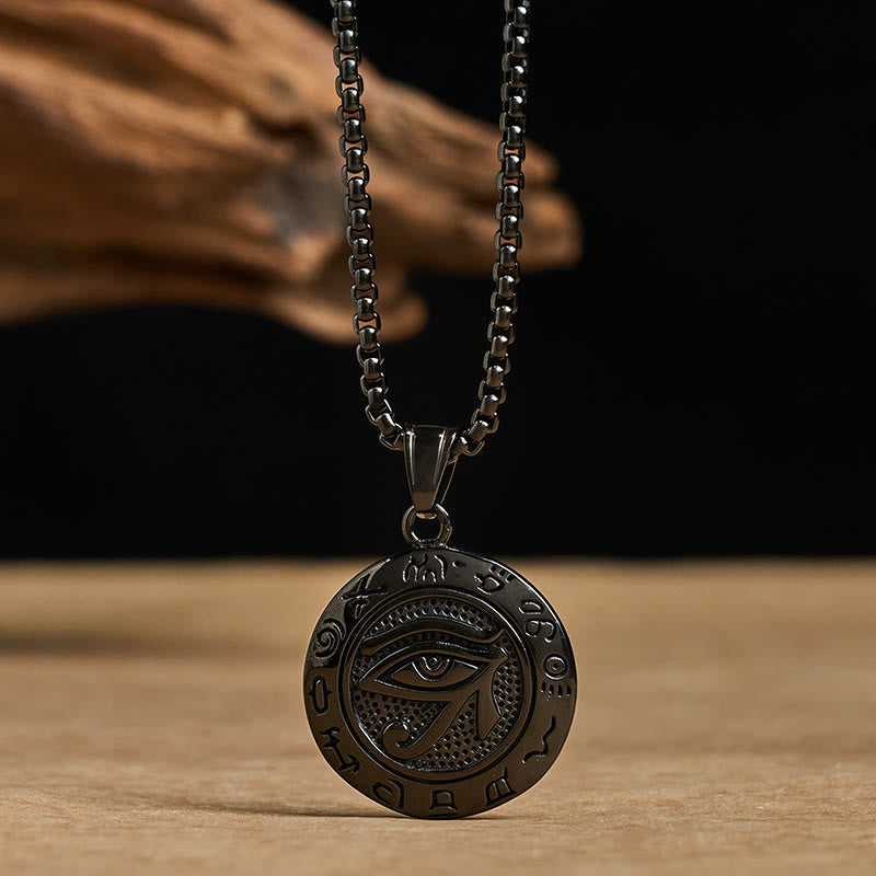 Fortune Jewel Titanium Steel Evil Eye Balance Necklace Pendants - Fortune Jewel