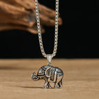 Fortune Jewel Titanium Steel Elephant Strengthen Necklace Pendants - Fortune Jewel