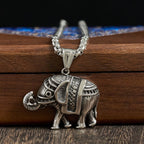Fortune Jewel Titanium Steel Elephant Strengthen Necklace Pendants - Fortune Jewel