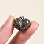 Fortune Jewel Heart Design Amethyst Topaz Pink Crystal Opal Tiger Eye White Crystal Red Jasper Amazonite Green Aventurine Black Obsidian Citrine Balance Necklace Pendant - Fortune Jewel