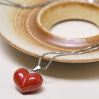 Fortune Jewel Heart Design Amethyst Topaz Pink Crystal Opal Tiger Eye White Crystal Red Jasper Amazonite Green Aventurine Black Obsidian Citrine Balance Necklace Pendant - Fortune Jewel