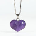 Fortune Jewel Heart Design Amethyst Topaz Pink Crystal Opal Tiger Eye White Crystal Red Jasper Amazonite Green Aventurine Black Obsidian Citrine Balance Necklace Pendant - Fortune Jewel