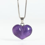 Fortune Jewel Heart Design Amethyst Topaz Pink Crystal Opal Tiger Eye White Crystal Red Jasper Amazonite Green Aventurine Black Obsidian Citrine Balance Necklace Pendant - Fortune Jewel