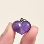 Fortune Jewel Heart Design Amethyst Topaz Pink Crystal Opal Tiger Eye White Crystal Red Jasper Amazonite Green Aventurine Black Obsidian Citrine Balance Necklace Pendant - Fortune Jewel