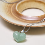 Fortune Jewel Heart Design Amethyst Topaz Pink Crystal Opal Tiger Eye White Crystal Red Jasper Amazonite Green Aventurine Black Obsidian Citrine Balance Necklace Pendant - Fortune Jewel