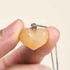 Fortune Jewel Heart Design Amethyst Topaz Pink Crystal Opal Tiger Eye White Crystal Red Jasper Amazonite Green Aventurine Black Obsidian Citrine Balance Necklace Pendant - Fortune Jewel