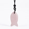 Fortune Jewel Koi Fish Pink Crystal Indian Agate Amethyst Topaz Red Jasper Success Warmth Necklace Pendant - Fortune Jewel