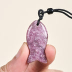 Fortune Jewel Koi Fish Pink Crystal Indian Agate Amethyst Topaz Red Jasper Success Warmth Necklace Pendant - Fortune Jewel