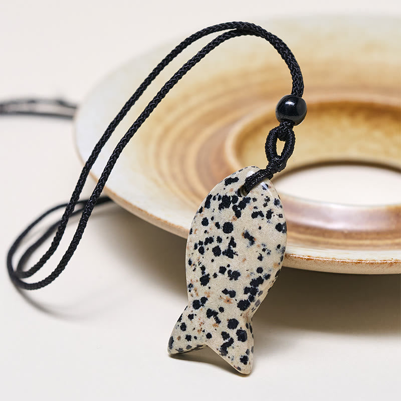 Fortune Jewel Koi Fish Pink Crystal Indian Agate Amethyst Topaz Red Jasper Success Warmth Necklace Pendant - Fortune Jewel