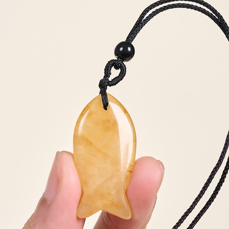 Fortune Jewel Koi Fish Pink Crystal Indian Agate Amethyst Topaz Red Jasper Success Warmth Necklace Pendant - Fortune Jewel