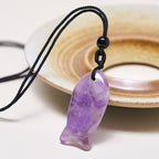 Fortune Jewel Koi Fish Pink Crystal Indian Agate Amethyst Topaz Red Jasper Success Warmth Necklace Pendant - Fortune Jewel